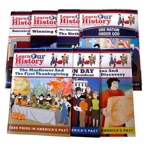 Lot of 7 Learn Our History DVDs~ Take Pride in America's Past~ 6 New & 1 used